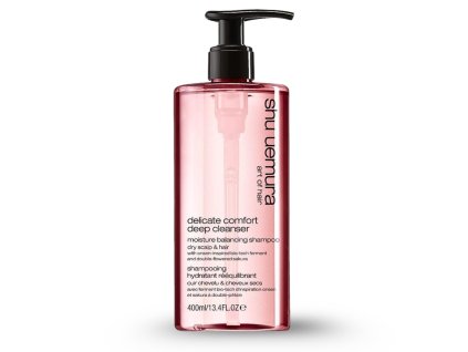 SHU UEMURA DELICATE COMFORT DEEP CLEANSER ŠAMPON PRO VYVÁŽENOU HYDRATACI SUCHÝCH VLASŮ A VLASOVÉ POKOŽKY 400 ml