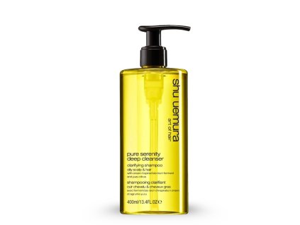 Shu uemura PURE SERENITY DEEP CLEANSER ČISTÍCÍ ŠAMPON PRO MASTÍCÍ SE VLASY A VLASOVOU POKOŽKU 400 ml