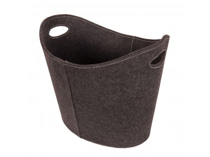 kos na drevo sedy plsteny ovalny l