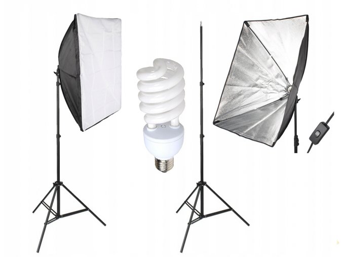 L16 ZESTAW SOFTBOX 50x70 STATYW 230cm 45W 250W