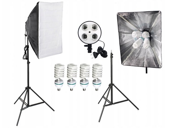 L1 ZESTAW SWIATLA CIAGLEGO SOFTBOX 50x70cm 4x65W