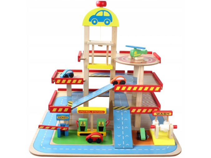 Kruzzel 22446 Dětská dřevěná garáž 2