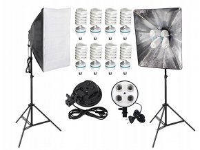 2x LAMPA swiatla ciaglego softbox 50x70 8x400W