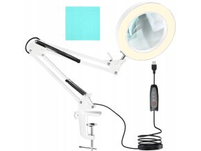 Izoxis 23894 bílá Podsvícená zvětšovací lupa 32 led33
