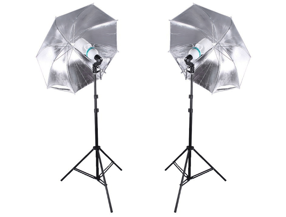 Studio Set deštníků se stativy držáky se žárovkami E27 SS-50911