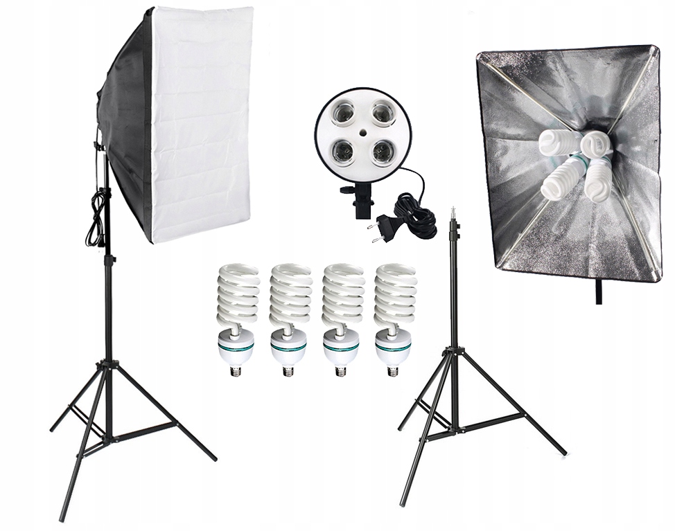 Softbox set lampa s paticí pro 4x35W, stativ