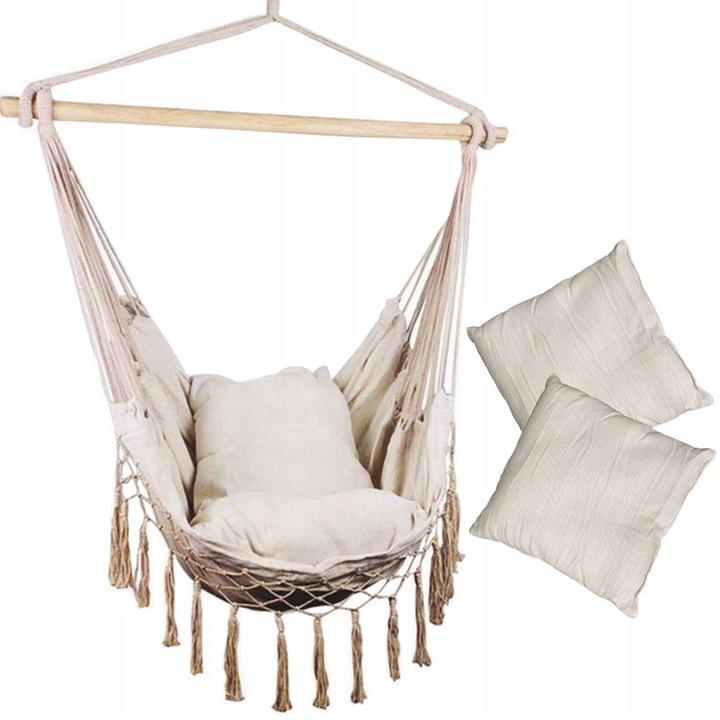 Malatec Brazilské houpací křeslo s třásněmi 20938 - Hamak béžové