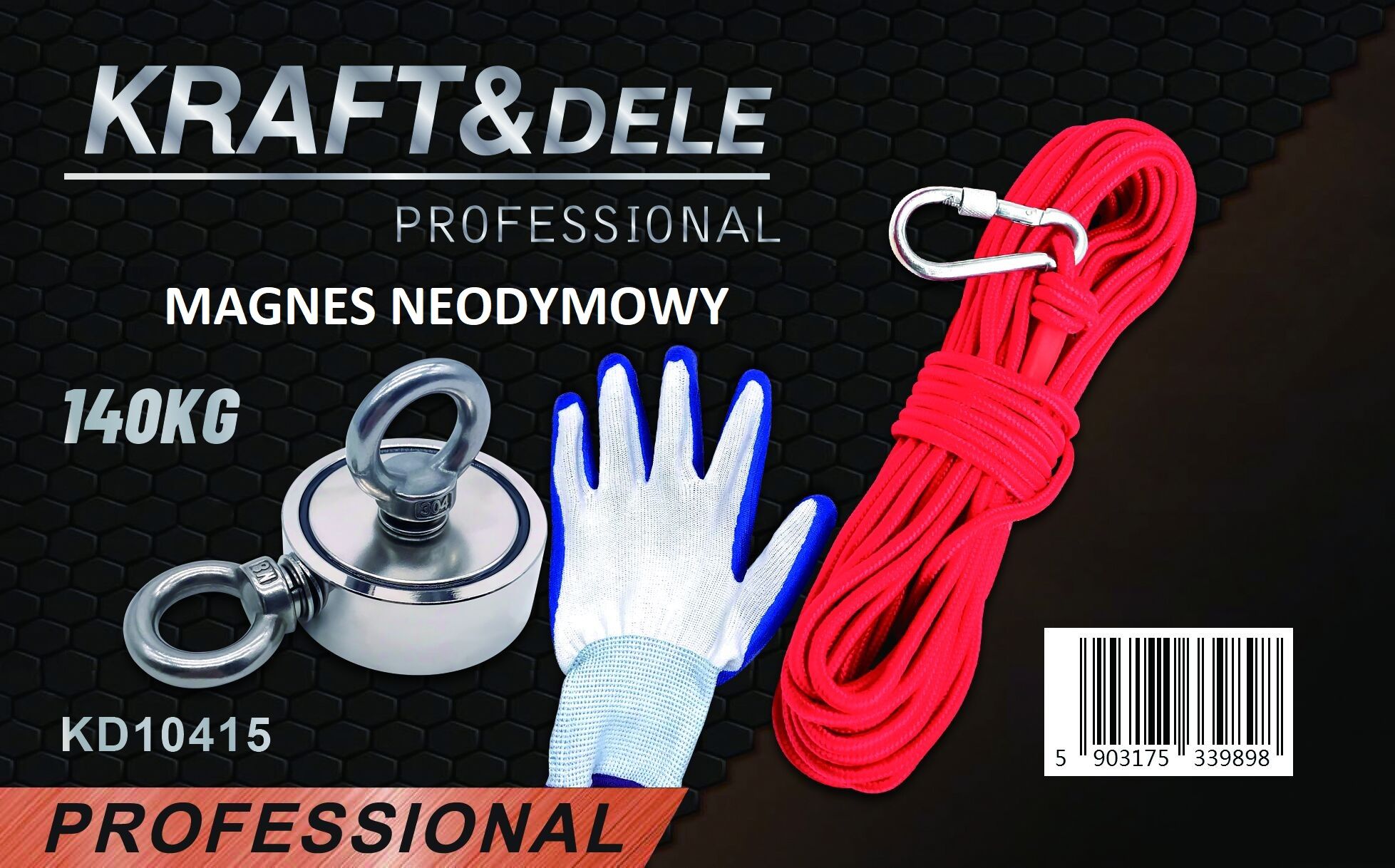 Kraft dele KD10415 Magnet fishing 140kg oboustranný pro lovce pokladů