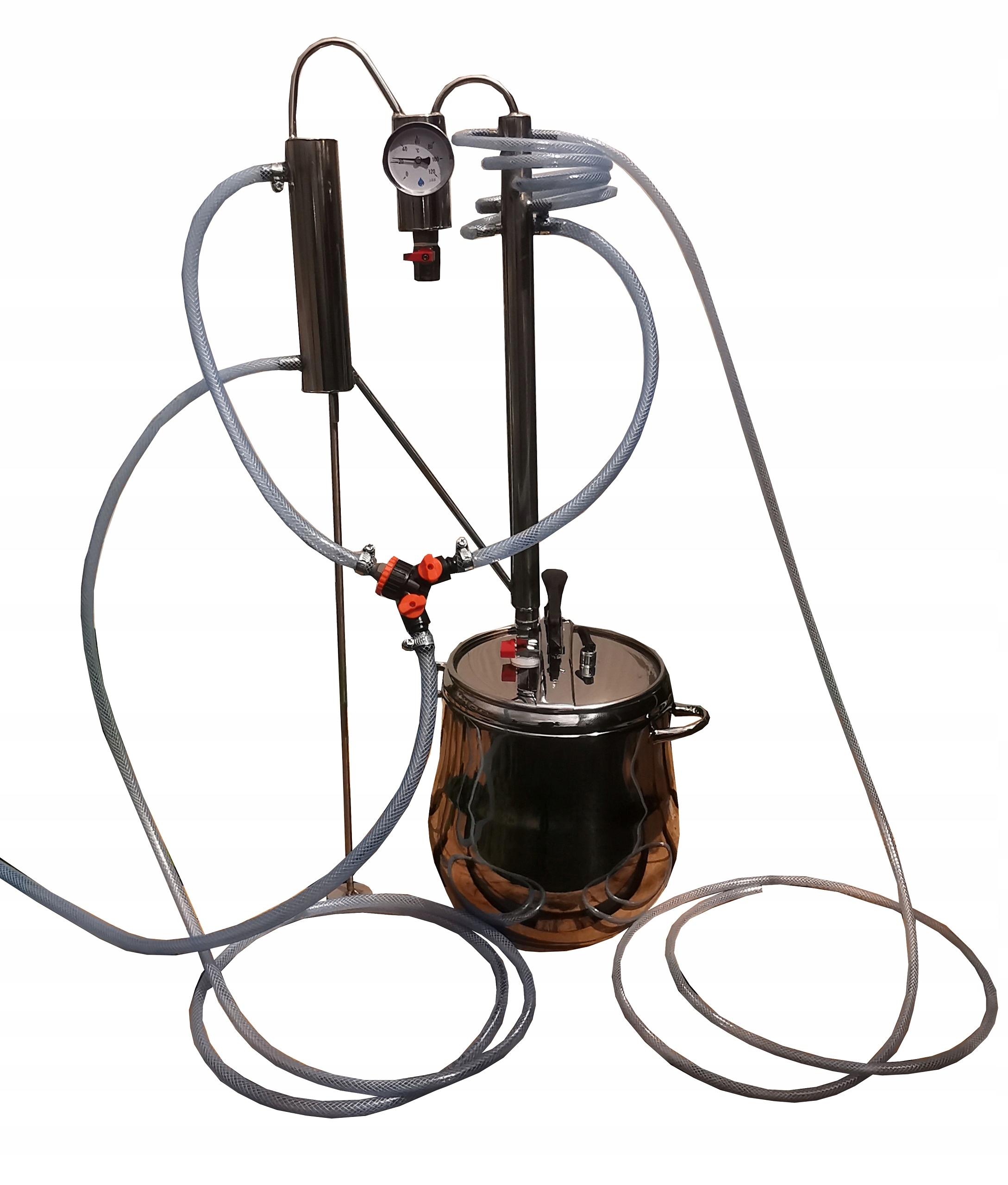 Destilační přístroj Ocel 12L + Termometr CHLADIČ