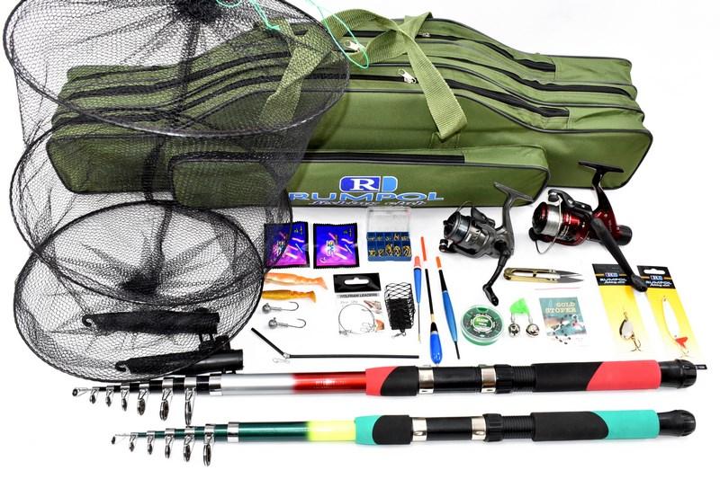 Rybářský Prut - Set - Síť - PŘÍVLAČ
