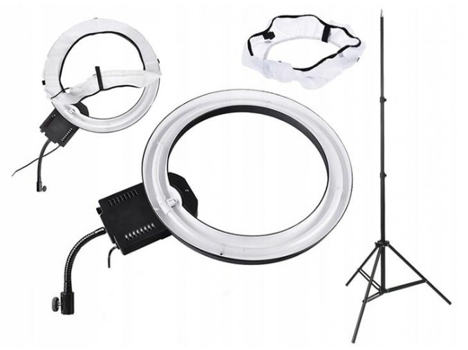 3166 4 studio prstencova lampa kruhove svetlo ring 40w stativ