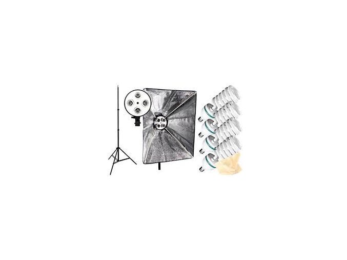 3187 4 studio softbox 50x70cm stativ zarovky 85w x4 ks sada studiovy blesk l2