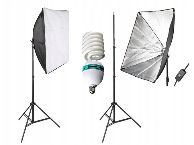 3193 4 studio softbox 50x70cm 85w stativ youtubing streaming ss 5070