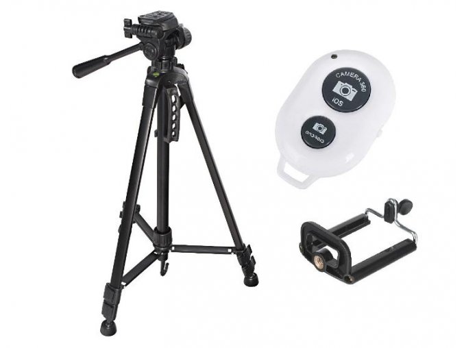 3268 6 studio stativ tripod 175cm 3v1 drzak na mobil ovladac