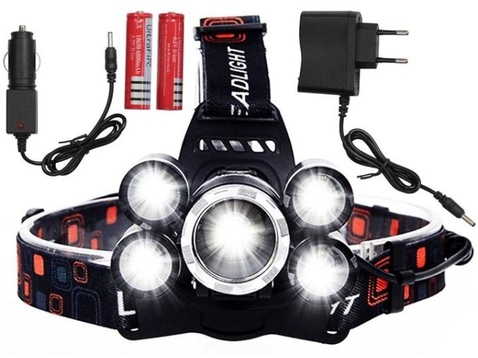 Azari Čelovka 5 X LED CREE XML T6 ZOOM
