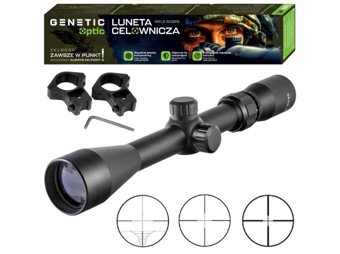 Genetic Mil Dot G766 Puškohled 3 9x40 ZOOM + Montáž 11mm 33