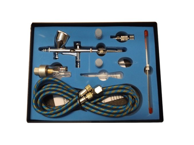 1792 1 airbrush pistole pro lakovani malovani x3 trysky 0 2mm 0 3mm 0 5mm
