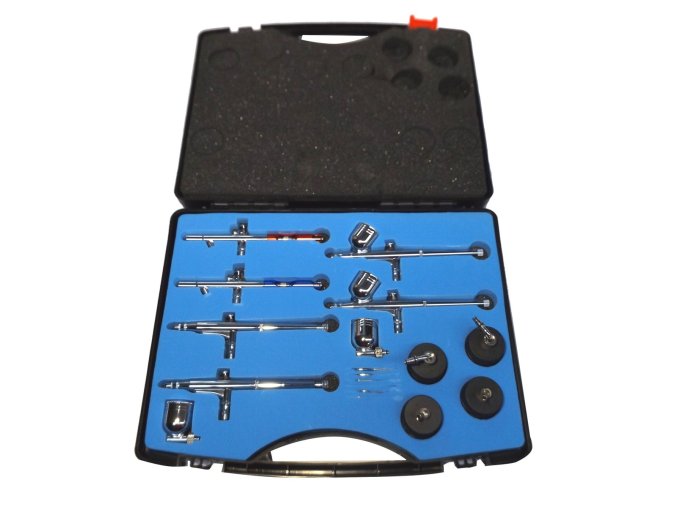 1819 3 airbrush sada pistole 6 x pistole