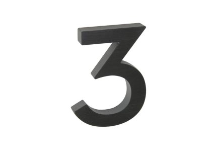 Hliníkové „3D“ číslo černé s broušeným povrchem (Varianta 0)