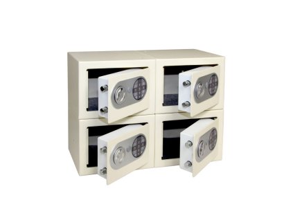 Sestava 4 ks ocelových sejfů s elektronickým zámkem a nouzovým klíčem RICHTER RS.17.EDN.4SET.B