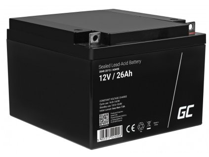 akumulator bezobslugowy agm vrla green cell 12v 26ah do lodzi i instalacji fotowoltaicznych