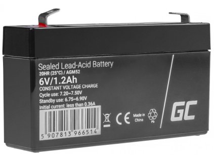 akumulator bezobslugowy agm vrla green cell 6v 12ah do systemow alarmowych i zabawek