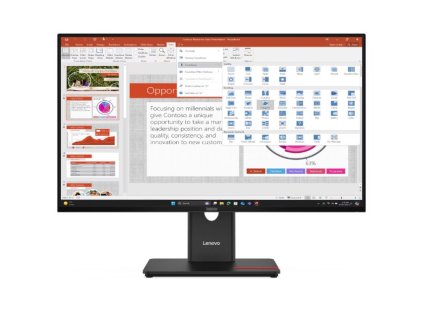 Lenovo ThinkVision / T27-40 27" IPS WLED / 1920x1080 / 6ms / 300nits / MC60 kamera / 1xHDMI / DP / VGA / 4xUSB / Pivot / Černá