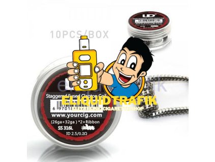  UD Clapton Fused Coil (26GA+32GA*2 Ribbon SS316L) 10db 