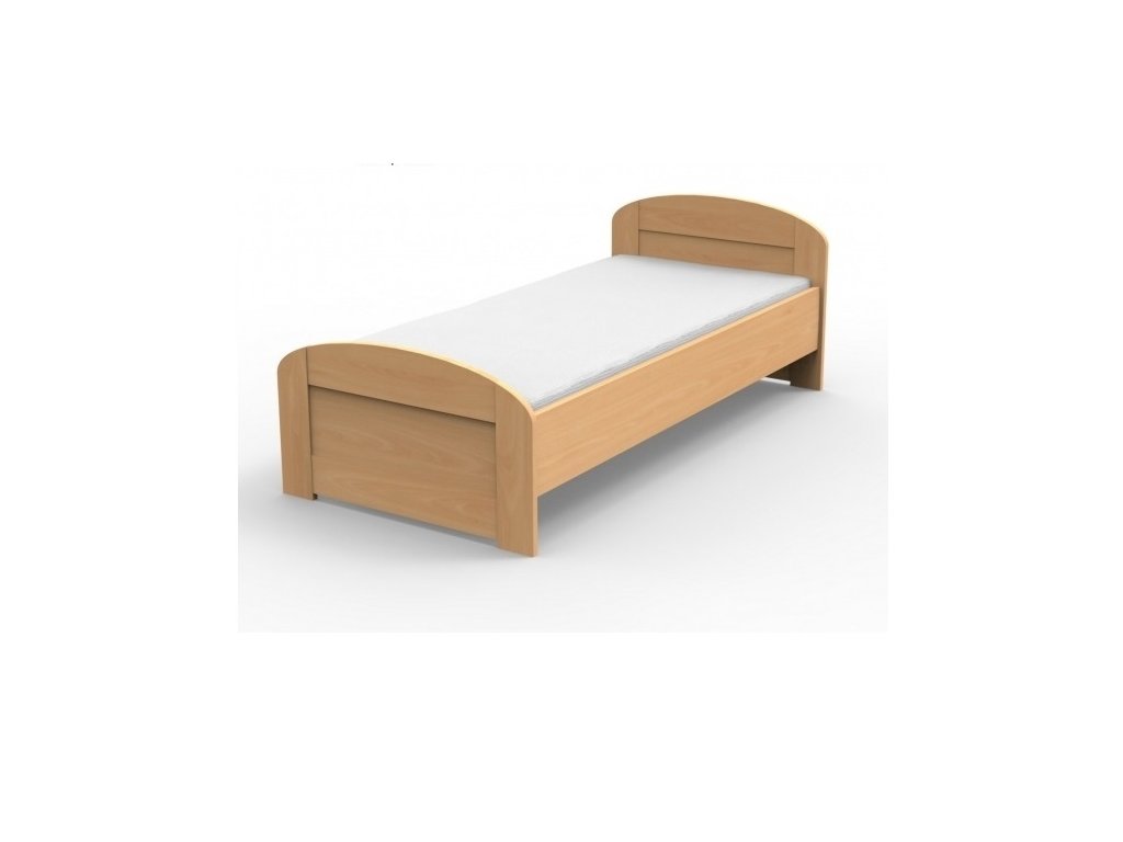 Jednolôžková posteľ PETRA s oblým čelom pri nohách