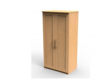 Skriňa Petra - P2DD – elegantná dvojdverová skriňa z masívneho bukového a dubového dreva, prispôsobiteľné vnútorné usporiadanie pre maximálnu funkčnosť.
