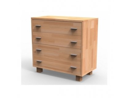 Komoda K4Z – pevná masívna komoda z bukového a dubového dreva s moderným a elegantným dizajnom, ideálna pre kvalitné a nadčasové interiéry.