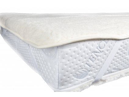 Poťah latexového vrchného matraca Merino – Merino vlna poskytuje výnimočnú jemnosť a termoregulačné vlastnosti.