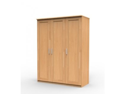Skriňa UNI3 DDD – elegantná trojdverová skriňa z masívneho bukového a dubového dreva s prispôsobiteľným vnútorným usporiadaním.