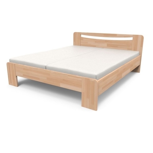 TEXPOL Manželská masívna posteľ SOFIA Materiál: Dub, Morenie: prírodné, Veľkosť: 200 x 180 cm