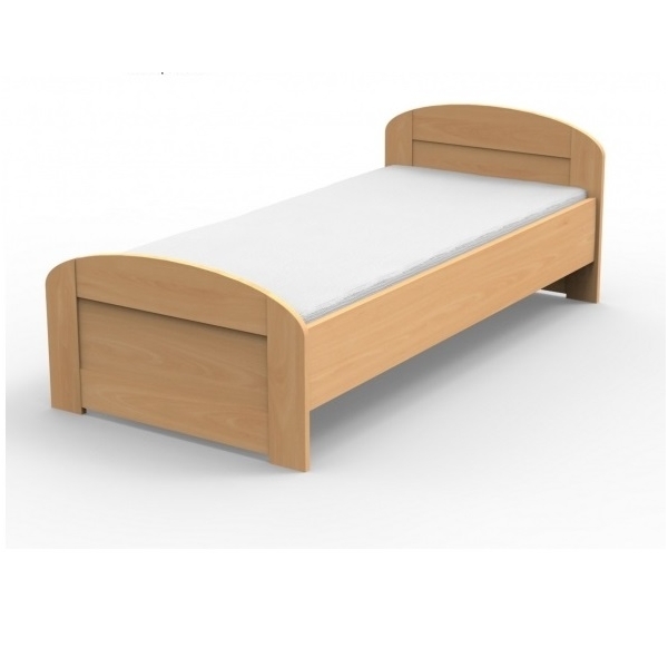 TEXPOL Jednolôžková posteľ PETRA s oblým čelom pri nohách Veľkosť: 200 x 120 cm, Materiál: Buk, Morenie: prírodné