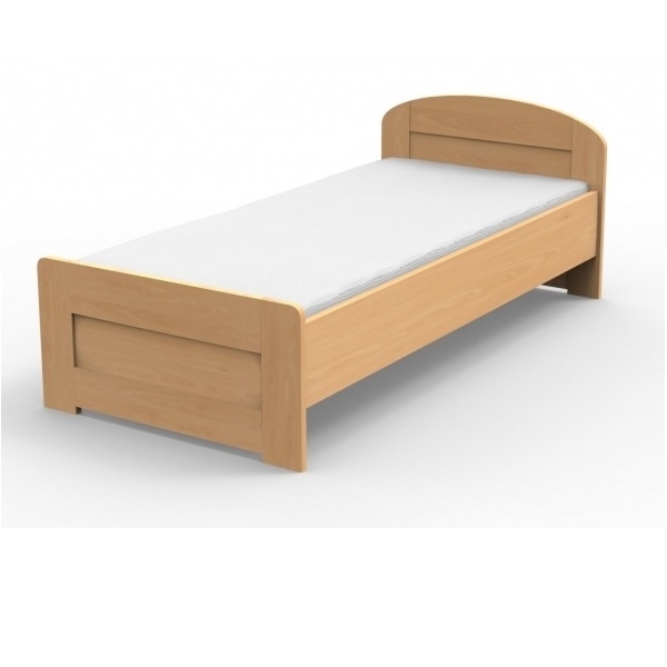 TEXPOL Jednolôžková posteľ PETRA s rovným čelom pri nohách Veľkosť: 200 x 120 cm, Materiál: Buk, Morenie: prírodné