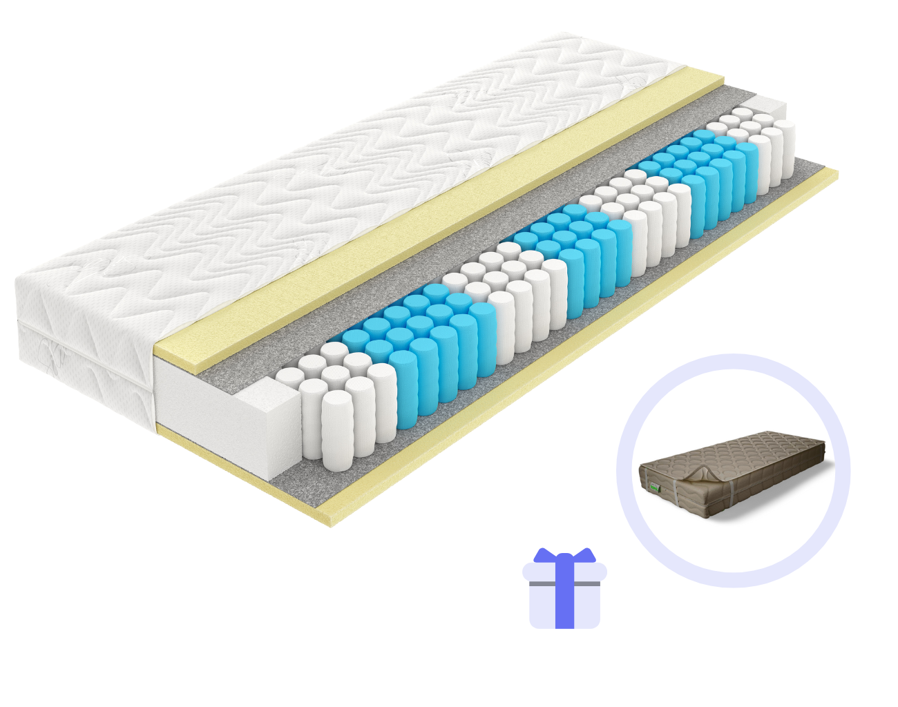 VEGAS Obľúbený taštičkový matrac OPTIMA PURE Rozmer: 200x90