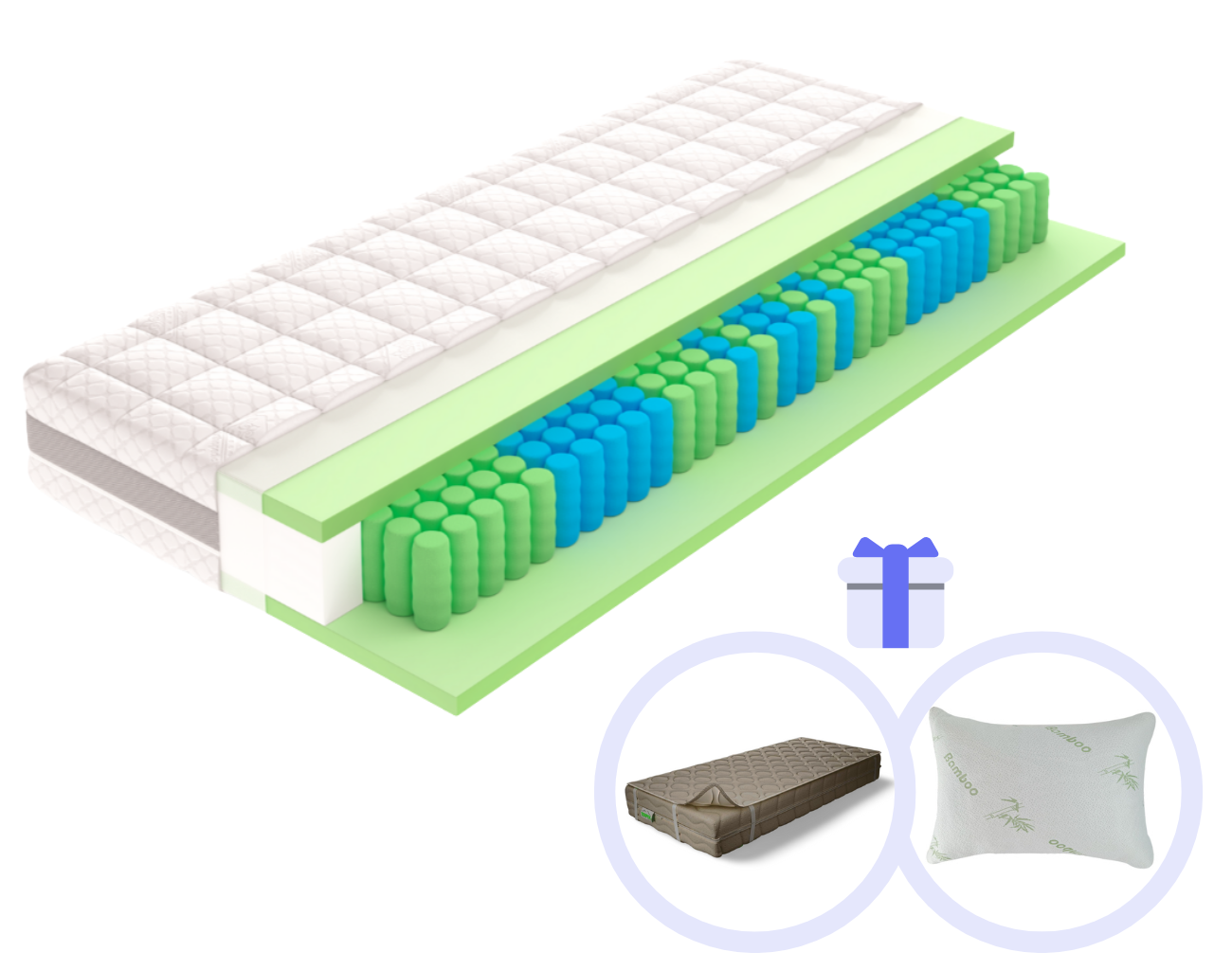 VEGAS Prémiový taštičkový matrac HR Comfort Plus Veľkosť: 200 x 140 cm, Tvrdosť matraca: Stredne Tvrdý