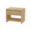 Nočný bukový stolík TNS 2 – praktický a elegantný stolík z masívneho bukového dreva so zásuvkou a policou.