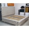 Manželská luxusná posteľ ORES ROYAL CHESTERFIELD – elegantná čalúnená posteľ s vysokým čelom a gombíkovým zdobením.