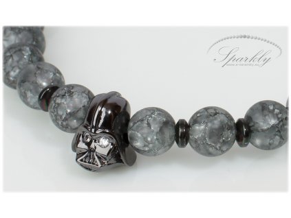 Pánský náramek Darth Vader z praskaného křišťálu