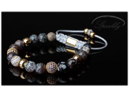 Honosný náramek Gray shadow ve zlaté barvě