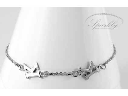 Stříbrný personalizovaný náramek s vlastním monogramem
