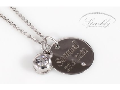 Personalizovaný zlatý náhrdelník s gravírováním jména nebo symbolu