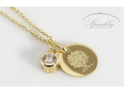 Personalizovaný zlatý náhrdelník s gravírováním