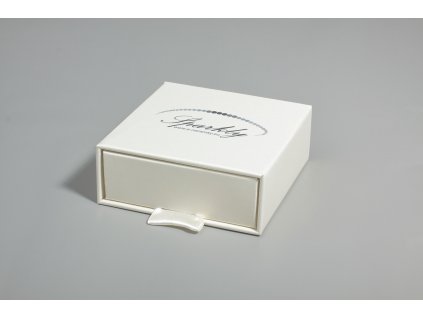 Dárková krabička Luxury s metalickým povrchem slonová kost