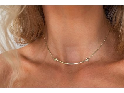 Pozlacený stříbrný náhrdelník Smile Audrey