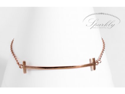 Rosegold dámský náramek s úsměvem