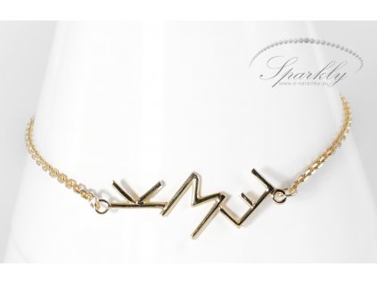 Zlatý personalizovaný náramek s písmeny na přání