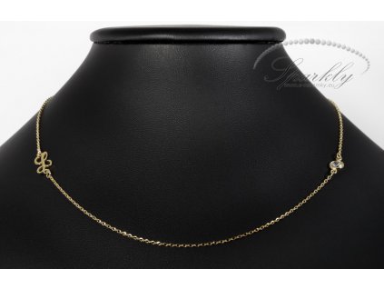 Zlatý personalizovaný náhrdelník s psacím písmenem